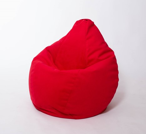 Кресло-мешок Груша большое, велюр однотон, красное в Костроме - изображение