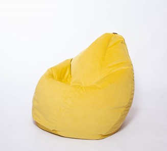 Кресло-мешок Груша большое, велюр однотон, лимонное в Костроме