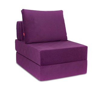 Бескаркасное кресло-кровать Окта, велюр фиолетовый в Костроме