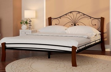 Кровать в спальню Фортуна 4 Лайт, 1600, черный/махагон в Костроме