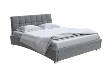 Двуспальная кровать Corso-1L 140x200, Велюр (Gratta 4 Серый космос) в Костроме
