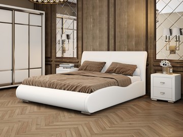 Кровать спальная Corso-8 Lite 160х200, Экокожа (Белый) в Костроме