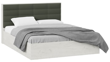 Кровать спальная с подъемным механизмом Агата тип 1 (Дуб крафт белый, Велюр Серый) в Костроме