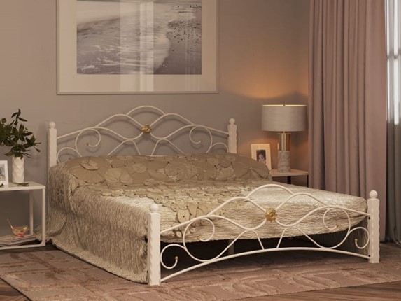 Кровать 2-спальная Гарда 3, 160х200, белая в Костроме - изображение