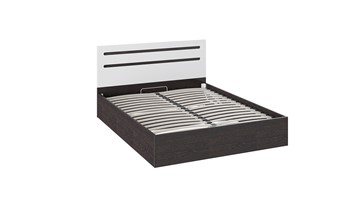 Двуспальная кровать с подъемным механизмом Фьюжн ТД-260.01.04 (Белый глянец, Венге Линум) в Костроме