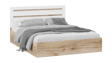 2-спальная кровать с подъемным механизмом Фьюжн ТД-260.01.04 (Дуб Делано, Белый глянец) в Костроме