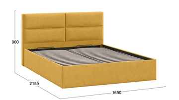 Двуспальная кровать с механизмом Глосс Тип 1 (Микровелюр Wellmart Yellow) в Костроме - предосмотр 1