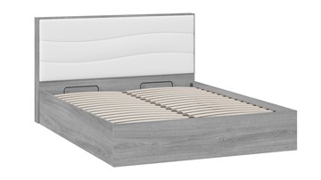 Двуспальная кровать с механизмом Миранда тип 1 (Дуб Гамильтон/Белый глянец) в Костроме - предосмотр 2