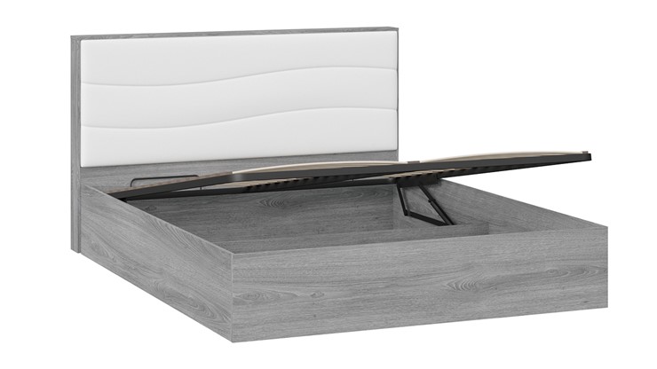 Двуспальная кровать с механизмом Миранда тип 1 (Дуб Гамильтон/Белый глянец) в Костроме - изображение 3