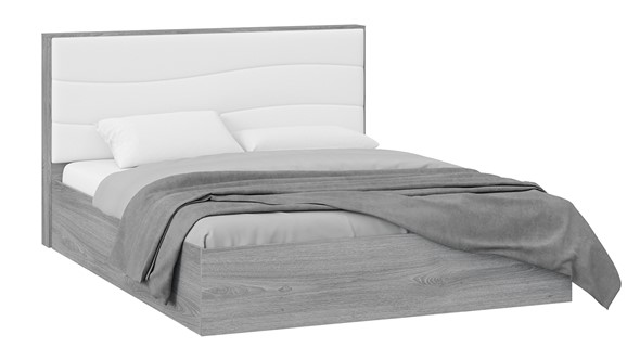 Двуспальная кровать с механизмом Миранда тип 1 (Дуб Гамильтон/Белый глянец) в Костроме - изображение