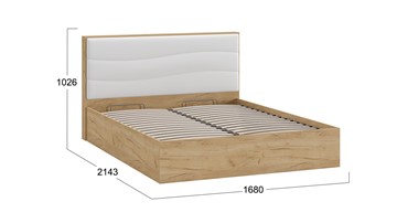 Кровать с подъемным механизмом Миранда тип 1 (Дуб крафт золотой/Белый глянец) в Костроме - предосмотр 1