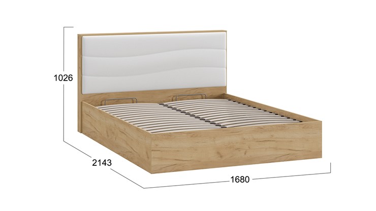 Кровать с подъемным механизмом Миранда тип 1 (Дуб крафт золотой/Белый глянец) в Костроме - изображение 1