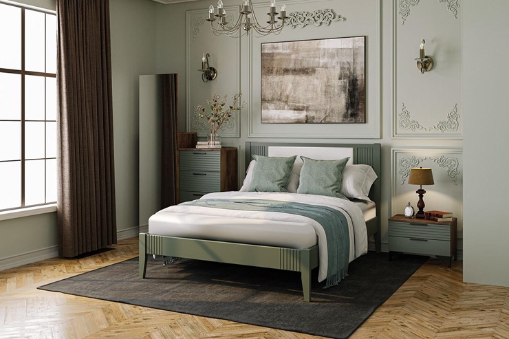 Полуторная кровать Бетти из массива сосны (Оливковый) 180х200 в Костроме - изображение 2