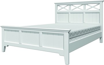 Спальная кровать Грация-5 с белым карнизом (Белый Античный) 140х200 в Костроме