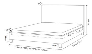 Кровать в спальню Lino 140х200, Велюр (Monopoly Прованский синий (792)) в Костроме - предосмотр 1