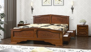 Кровать с выкатными ящиками Елена (Орех) 140х200 в Костроме