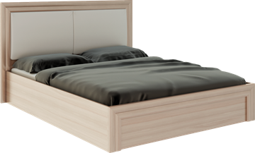 Кровать с подъемным механизмом Глэдис М32 (Шимо светлый/Белый текстурный) в Костроме