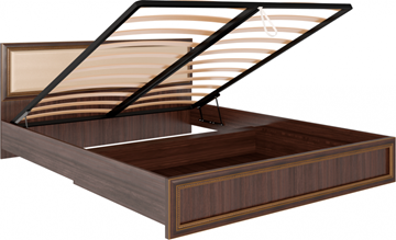 Двуспальная кровать с механизмом Беатрис М11 с мягким изголовьем (Орех Гепланкт) в Костроме