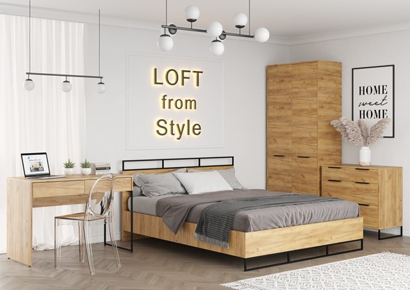 Набор мебели для спальни Loft, Дуб крафт золотой в Костроме - изображение