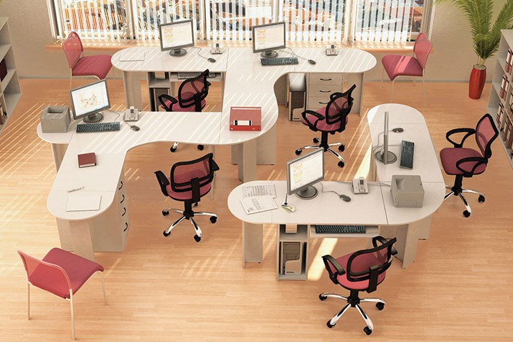 Офисный комплект мебели Классик для 5 сотрудников в Костроме - изображение