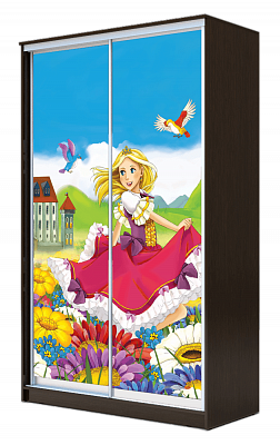 Шкаф-купе детский ХИТ 23-4-12-77-11, Принцесса, венге в Костроме - изображение