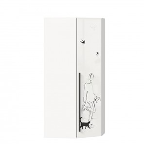 Распашной угловой шкаф Джоли 45 ЛД 535.030, Серый шелк в Костроме
