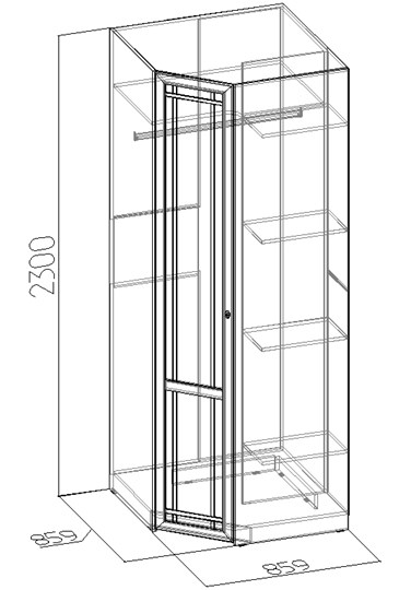 Шкаф угловой Sherlock 63+ фасад стандарт, Дуб Сонома в Костроме - изображение 2