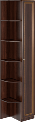 Угловой шкаф-стеллаж Беатрис М14 правый (Орех Гепланкт) в Костроме - изображение