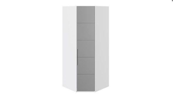 Шкаф угловой Наоми с зеркальной правой дверью, цвет Белый глянец СМ-208.07.07 R в Костроме - изображение