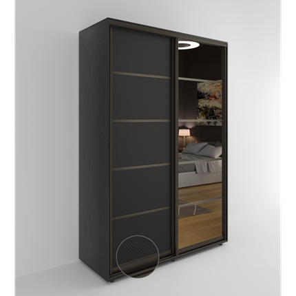 Шкаф 2-х дверный Акцент-Квадро 2-КВ (Эко кожа Версаль) 2303х1200х600, Венге в Костроме - изображение