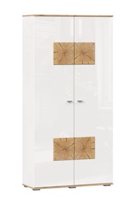 Шкаф двухстворчатый Фиджи с декоративными накладками 659.150, Дуб Золотой/Белый в Костроме