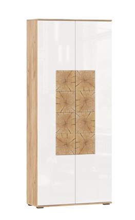 Шкаф двухстворчатый Фиджи с декоративными накладками 659.310, Дуб Золотой/Белый в Костроме - изображение