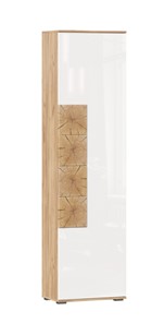 Шкаф одностворчатый Фиджи с декоративными накладками 659.300, Дуб Золотой/Белый в Костроме
