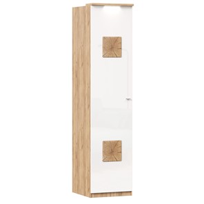 Шкаф одностворчатый с декор. накладками Фиджи 659.225, белый в Костроме