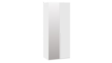 Шкаф с 1 глухой и 1 зеркальной дверями Порто (580) СМ-393.07.005 (Белый жемчуг/Белый софт) в Костроме
