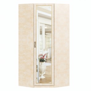 Угловой распашной шкаф Александрия с зеркалом ЛД 625.062, Рустика/Кожа Ленто в Костроме