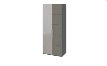 Шкаф распашной Наоми с 1 зеркальной левой дверью, цвет Фон серый, Джут СМ-208.07.04 L в Костроме