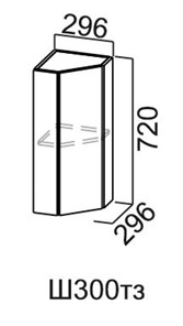 Кухонный шкаф торцевой закрытый Модус, Ш300тз/720, галифакс в Костроме