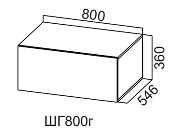 Навесной кухонный шкаф Модерн New, ШГ800г/360, МДФ в Костроме