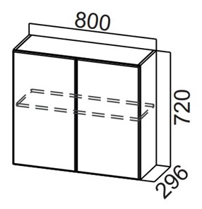 Распашной кухонный шкаф Стайл, Ш800/720, МДФ в Костроме