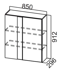 Угловой шкаф на кухню Стайл, Ш850у/912, МДФ в Костроме