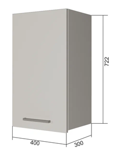 Кухонный навесной шкаф В7 40, Сатин/Белый в Костроме