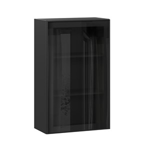 Шкаф на кухню высокий со стеклом 600 Индиго ЛД 298.450.000.170, Чёрный/Чёрный в Костроме
