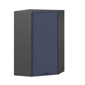 Настенный угловой шкаф высокий Индиго ЛД 298.620.000.159, Чёрный/Тёмно-синий в Костроме