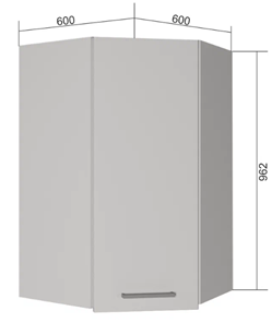 Кухонный угловой шкаф ВУ9, Сатин/Белый в Костроме