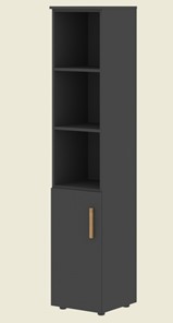 Шкаф колонна высокий с глухой малой дверью левой FORTA Черный Графит  FHC 40.5 (L) (399х404х1965) в Костроме