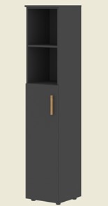 Шкаф колонна высокий с глухой средней дверью левой FORTA Черный Графит  FHC 40.6 (L) (399х404х1965) в Костроме