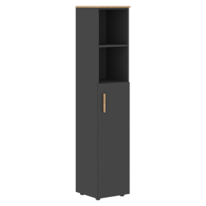 Высокий шкаф колонна с глухой средней дверью правой FORTA Графит-Дуб Гамильтон   FHC 40.6 (R) (399х404х1965) в Костроме