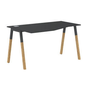 Письменный стол левый FORTA Черный Графит-Черный Графит-Бук  FCT 1367 (L) (1380х900(670)х733) в Костроме