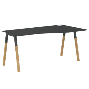 Письменный стол правый FORTA Черный Графит-Черный Графит-Бук FCT 1567  (R) (1580х900(670)х733) в Костроме